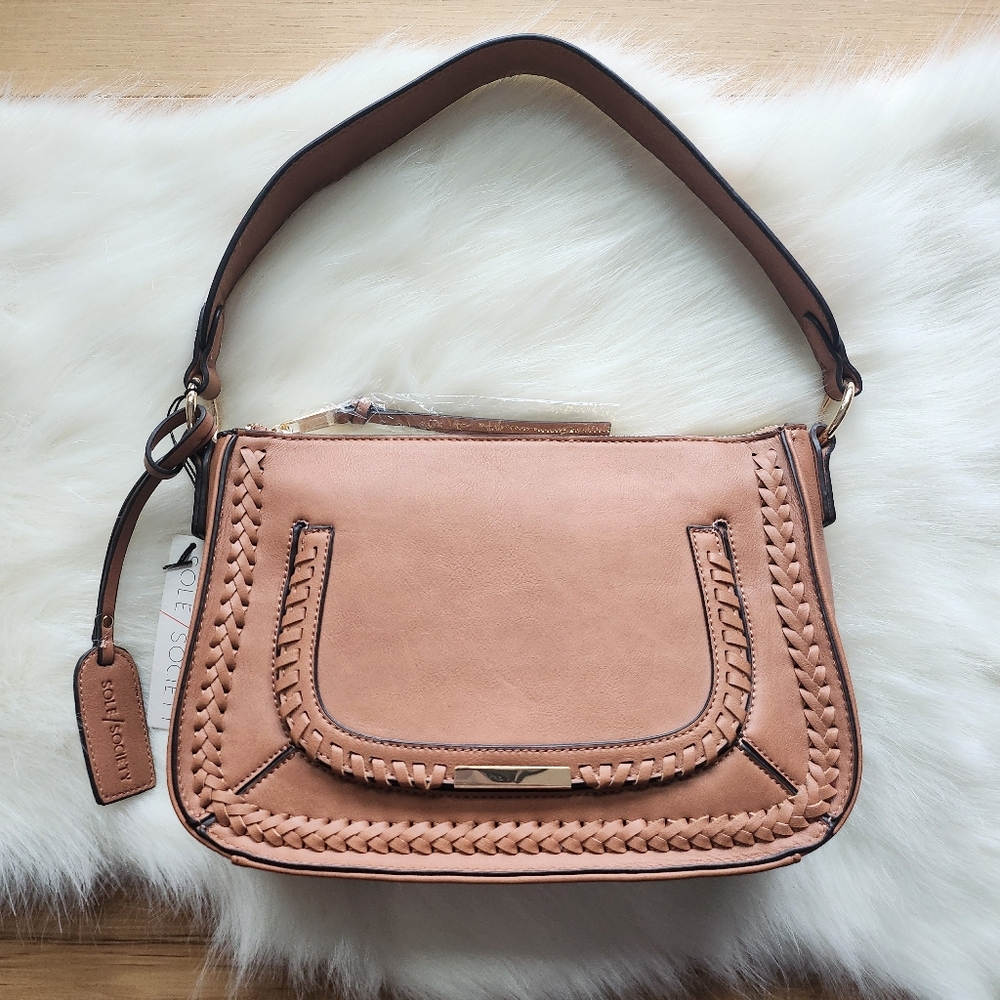 NWT Sole Society Dayla Shoulder Bag in Pecan Brown